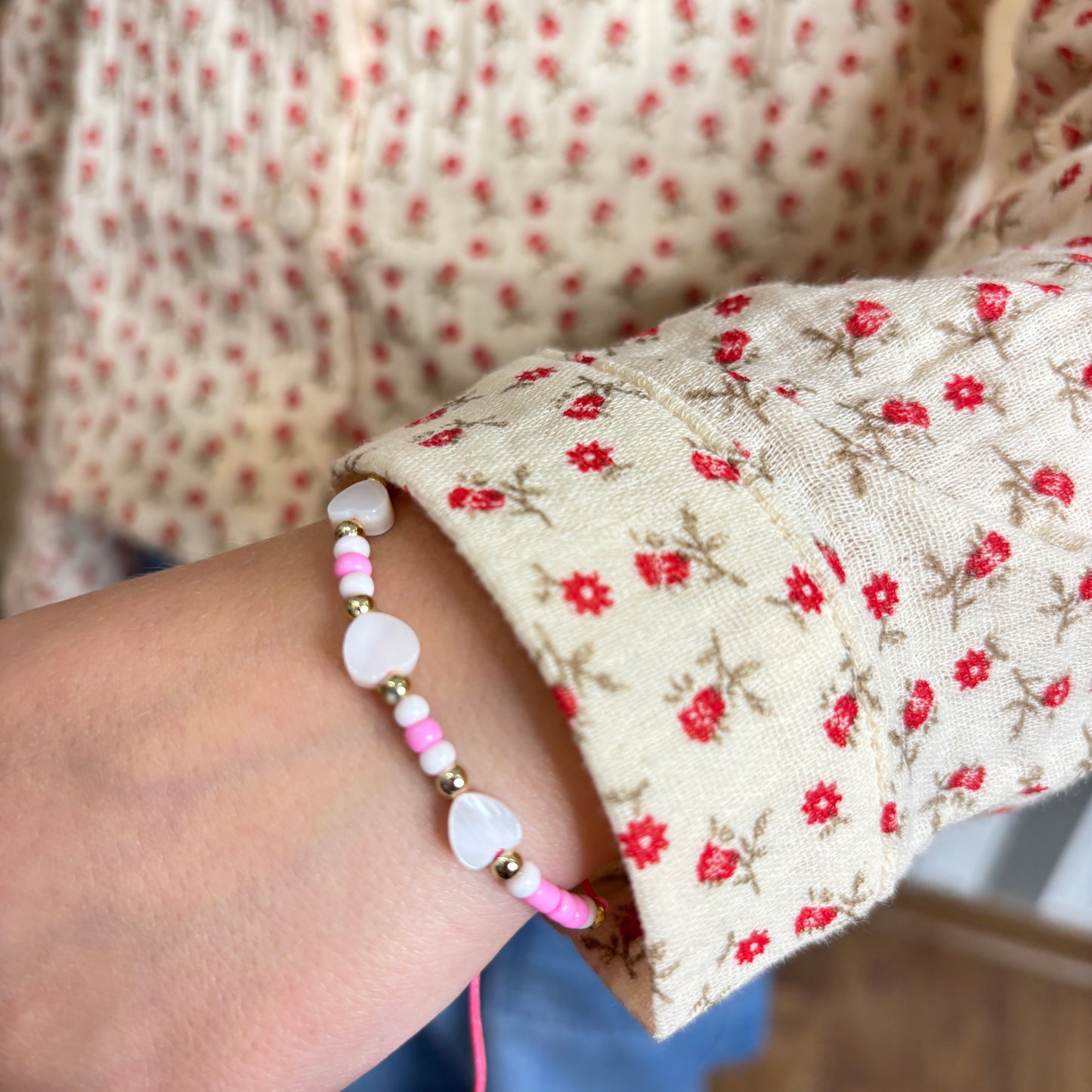 Bracelet enfant nacré cœur