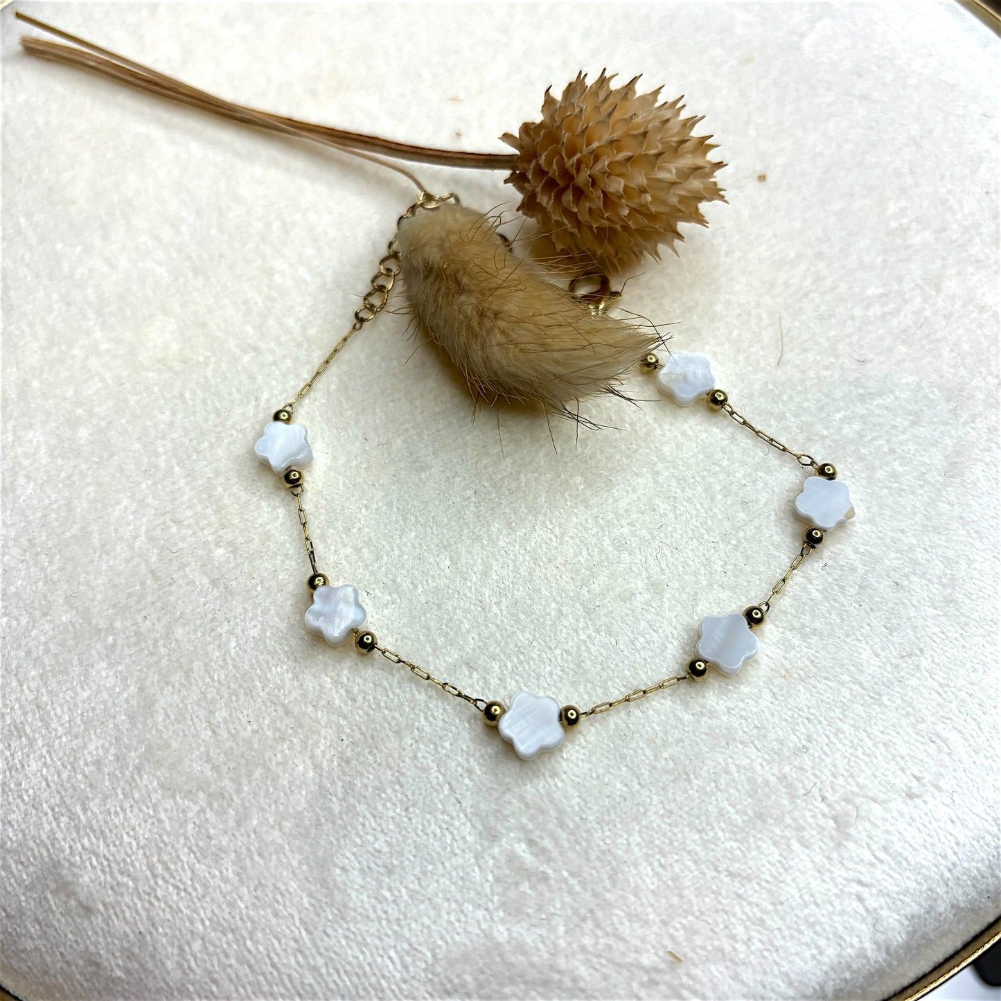 Bracelet fleurs en nacre