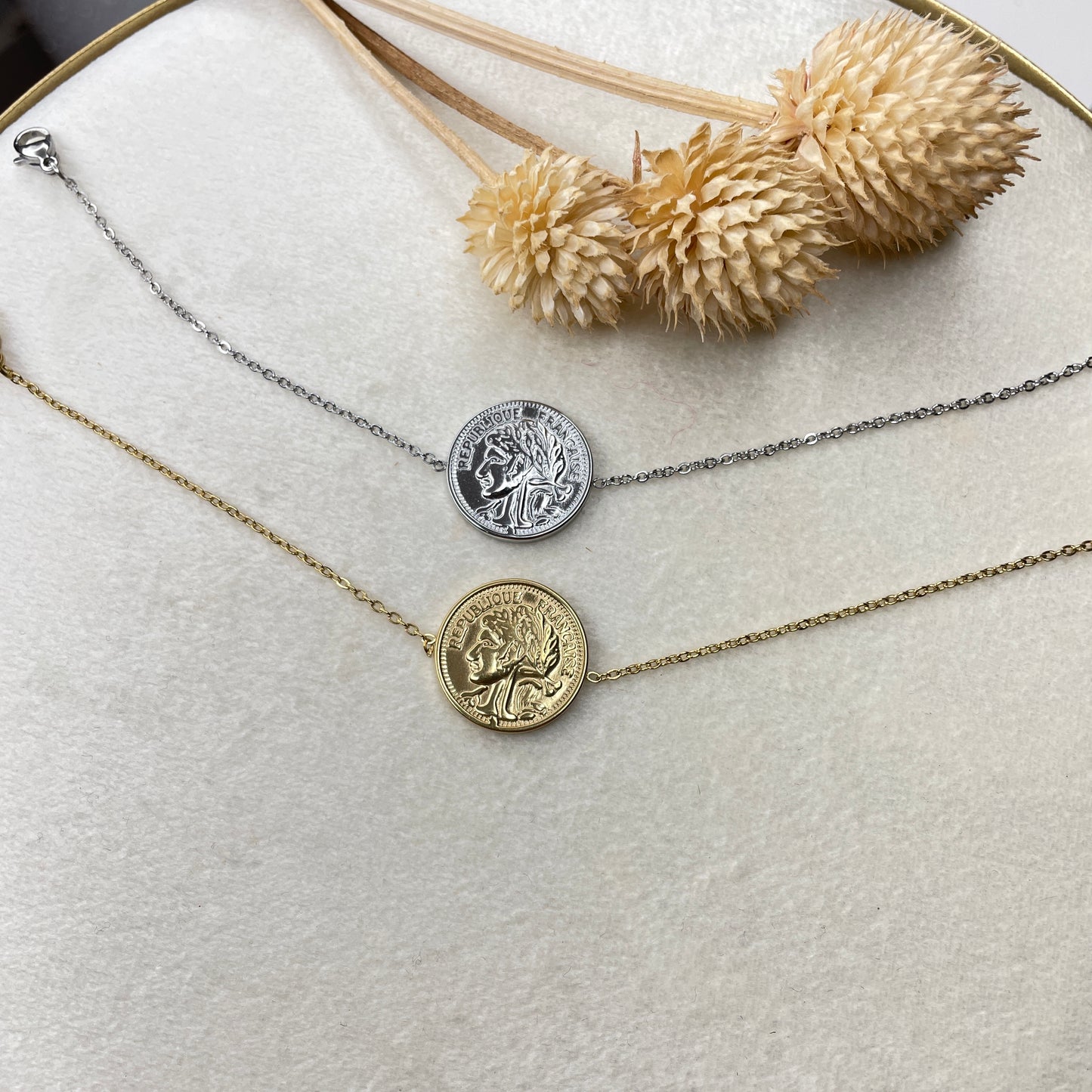 Bracelet pièce de monnaie