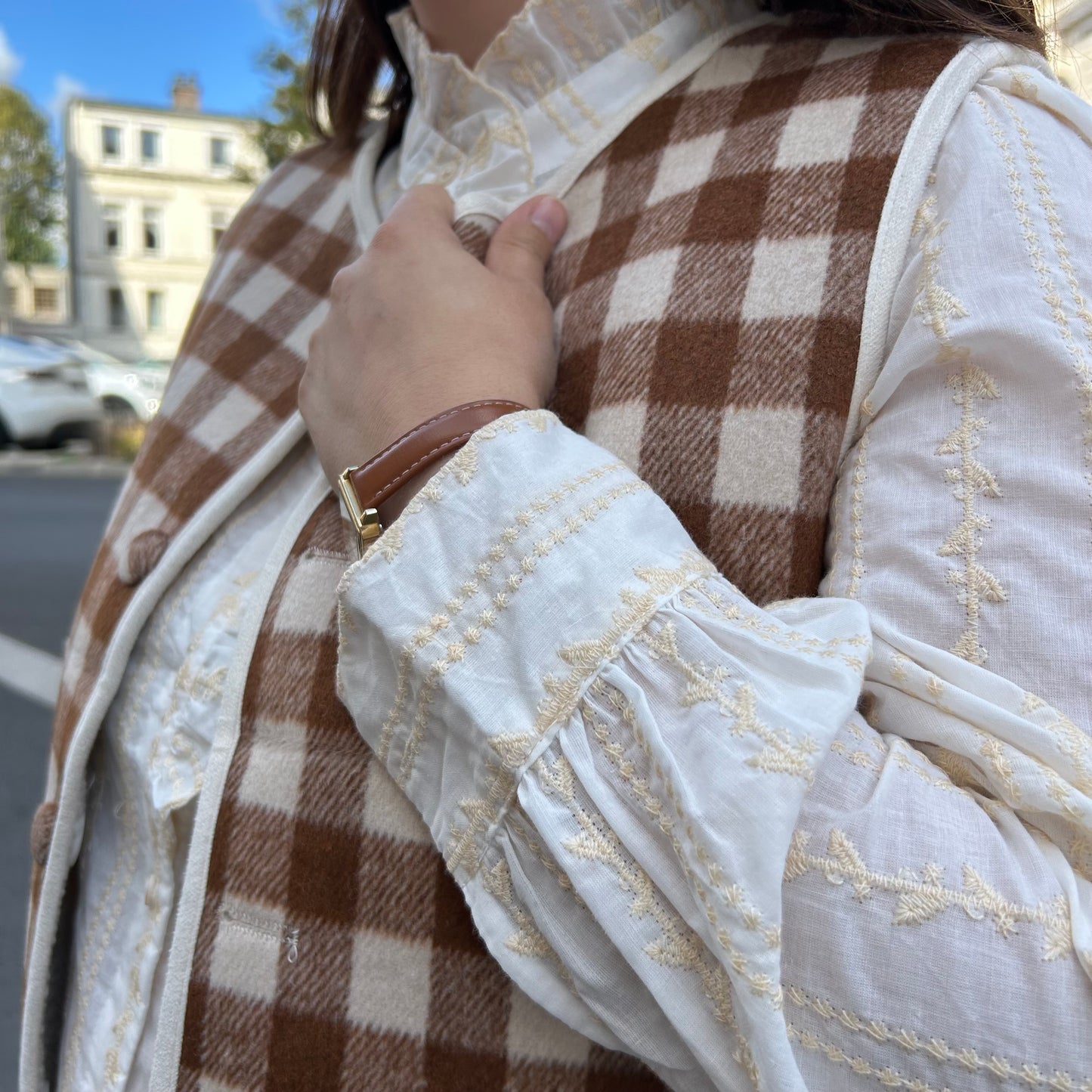 Gilet sans manches vichy réversible