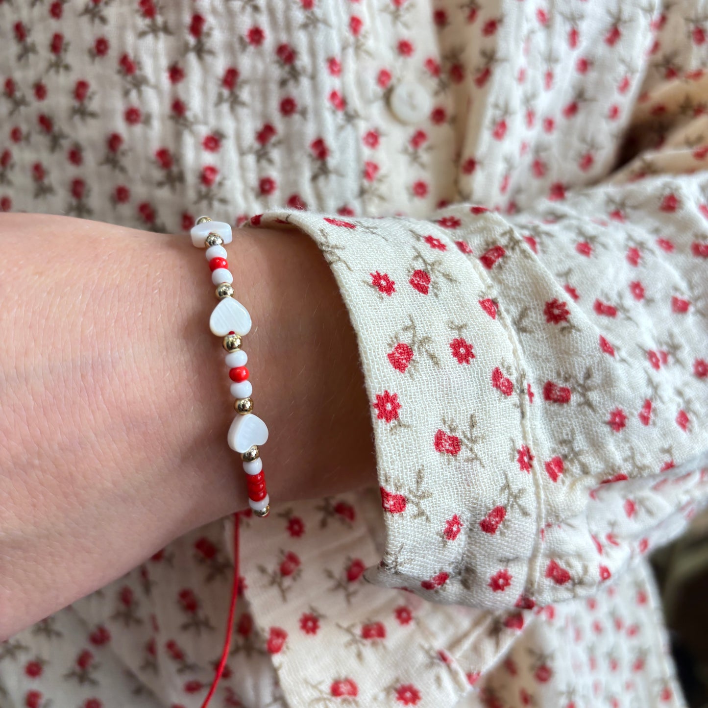 Bracelet enfant nacré cœur
