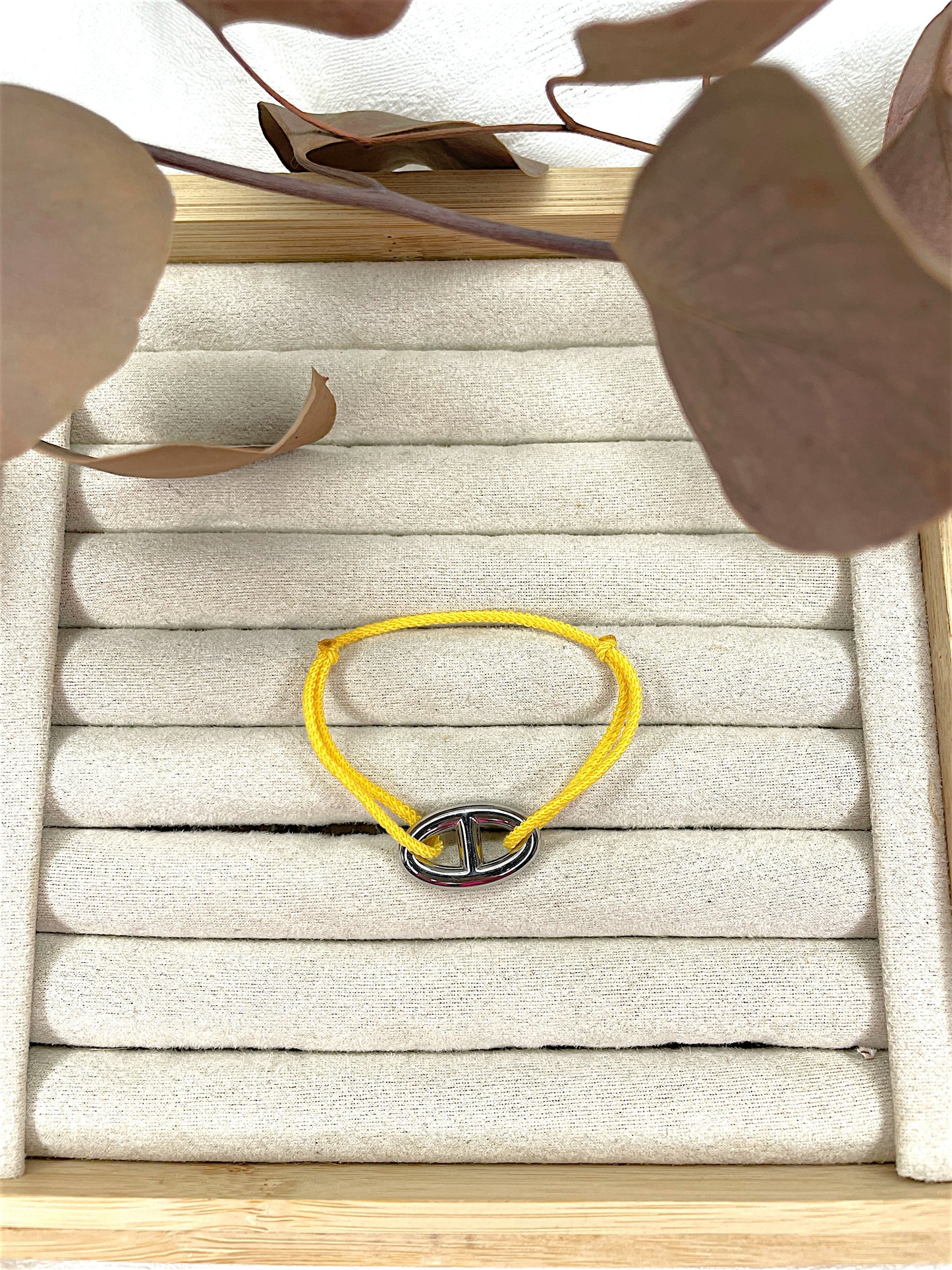 Bracelet cordon Tina argenté