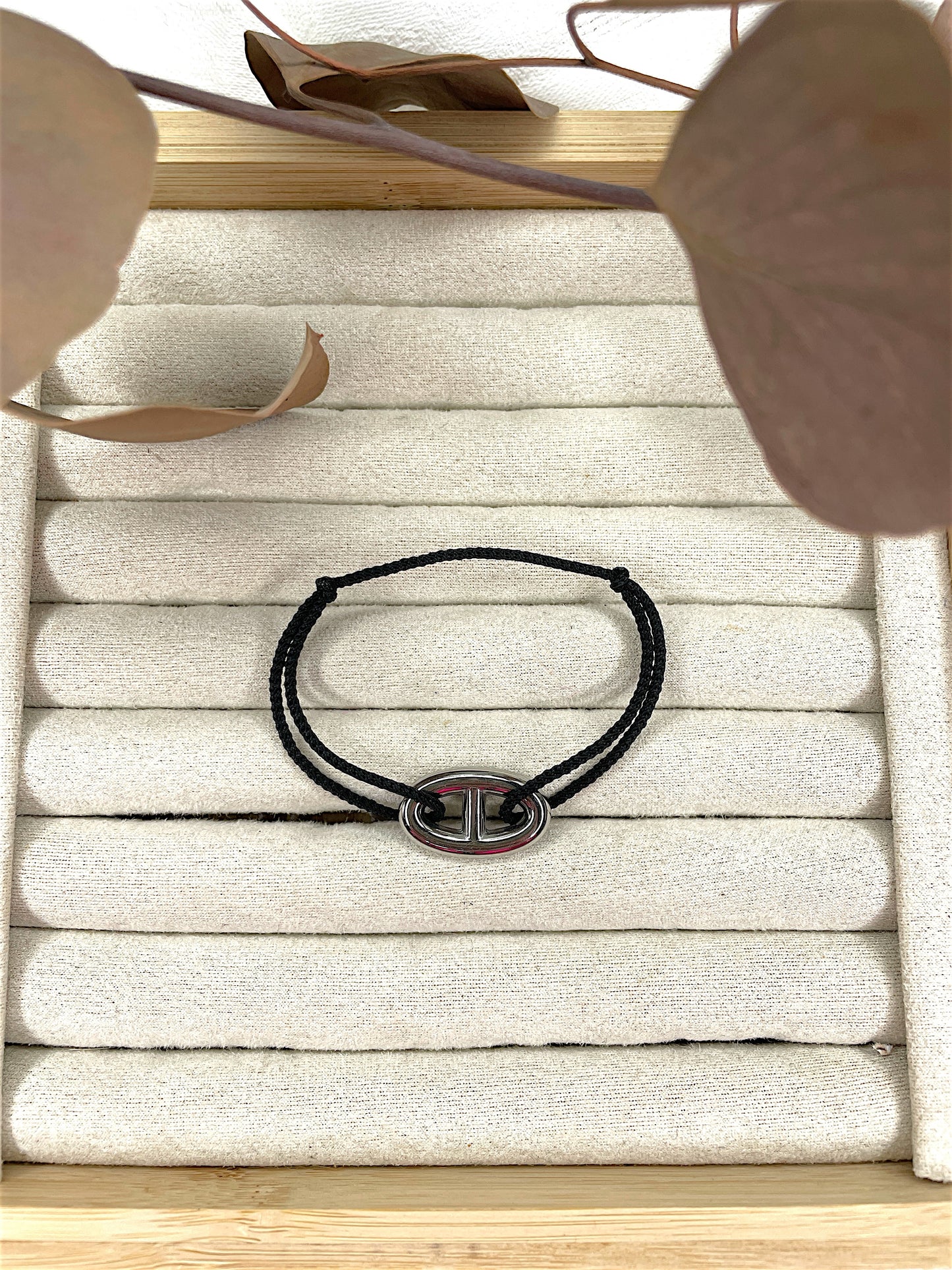 Bracelet cordon Tina argenté