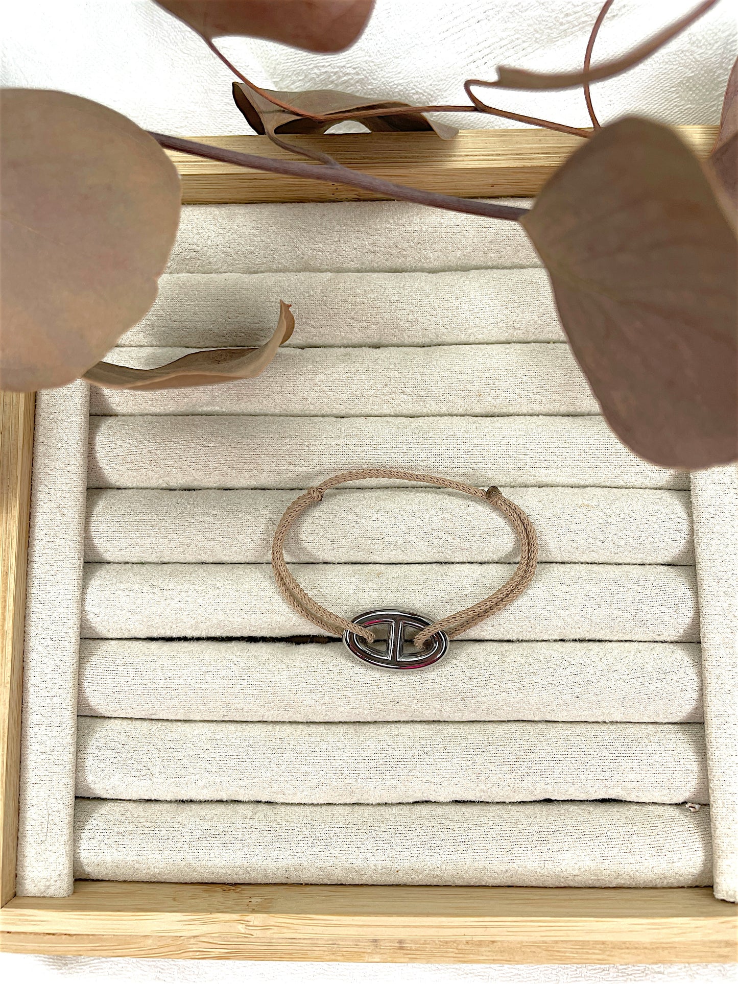 Bracelet cordon Tina argenté