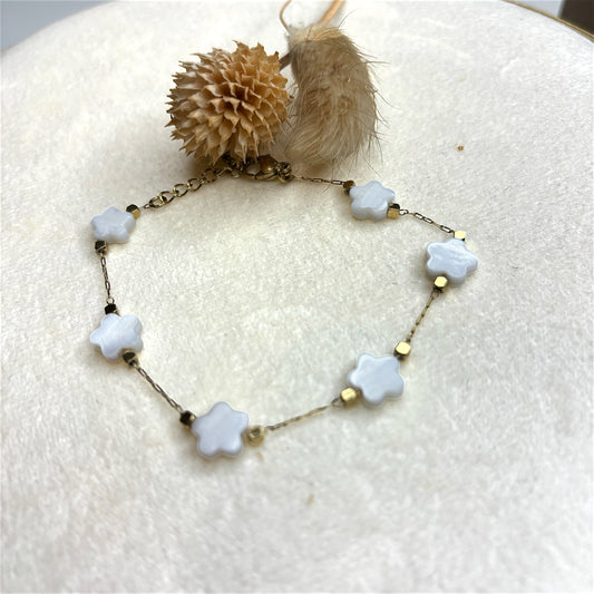 Bracelet fleurs en nacre