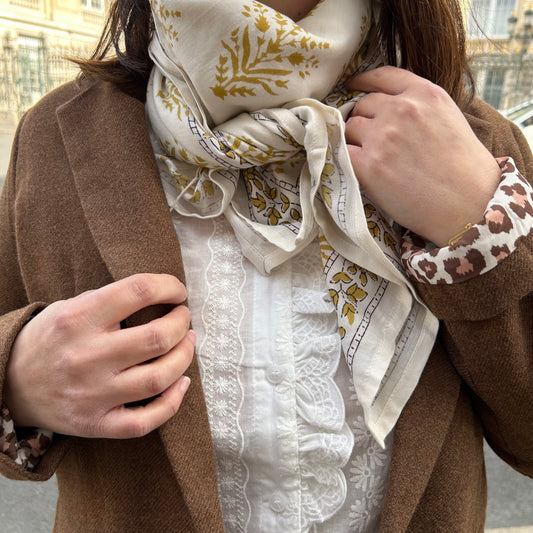 Grand foulard Galatie Écru