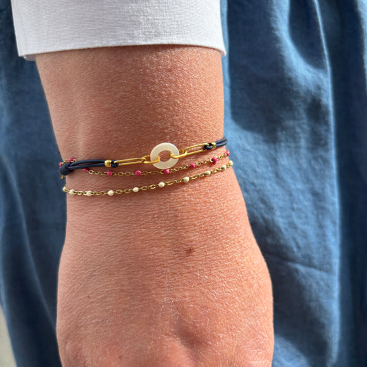 Bracelet élastique nacre
