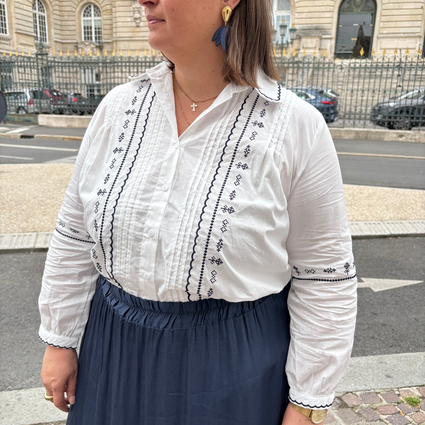 Chemise brodée Blandine