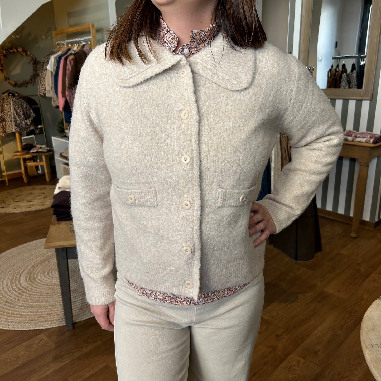 Gilet Marceau beige chiné