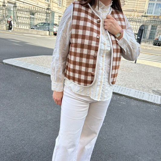 Gilet sans manches vichy réversible