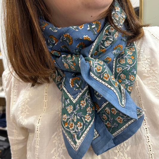 Grand foulard Solene Bleu