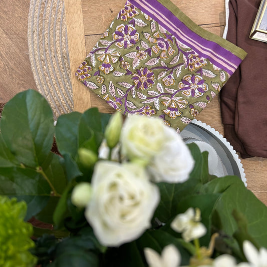 Grand foulard Carine kaki