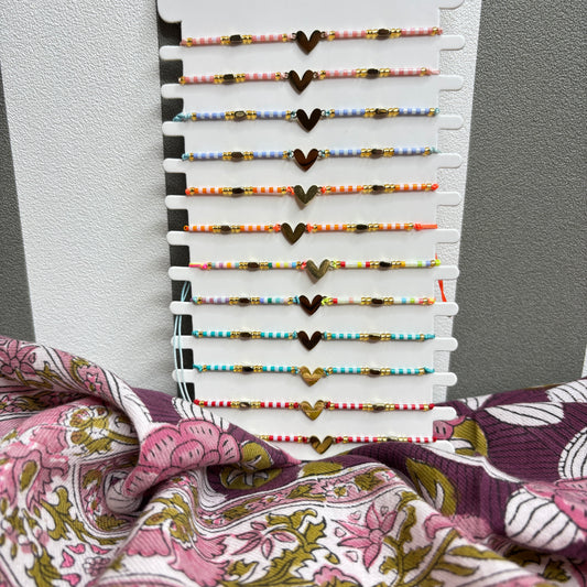Bracelet enfant cœur doré
